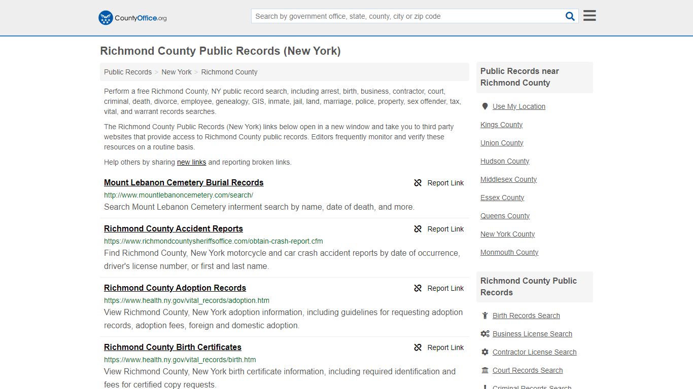 Richmond County Public Records (New York) - County Office