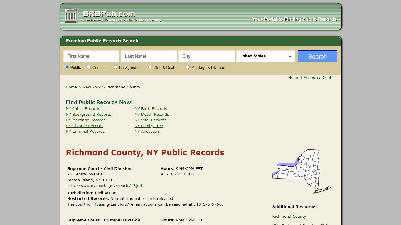 Richmond County Public Records | Search New York Government Databases