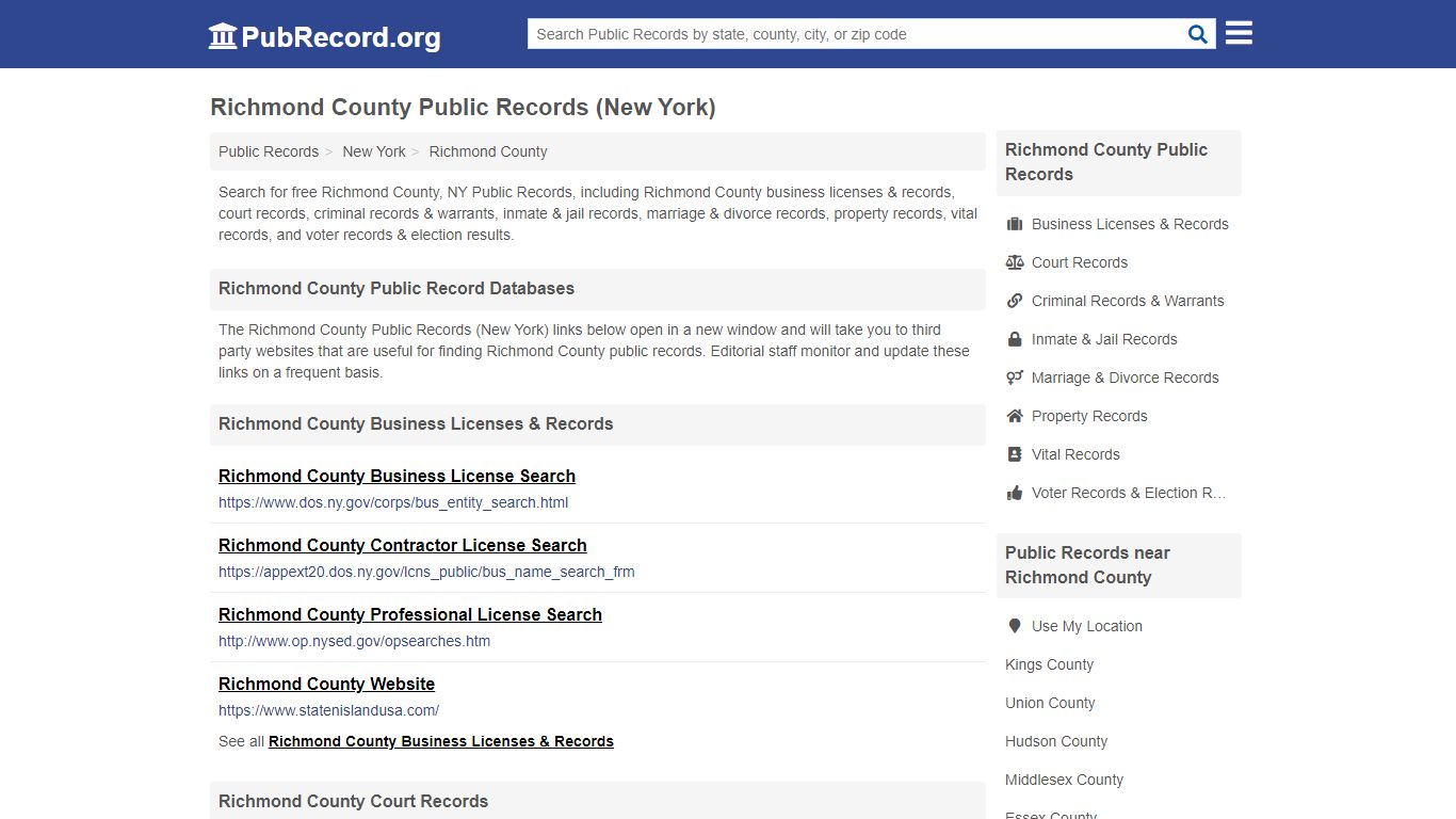 Richmond County Public Records (New York) - PubRecord.org